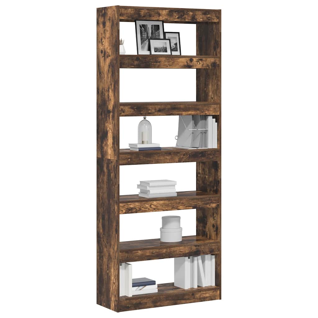 Bücherregal Geräucherte Eiche 80 x 30 x 198 cm Holzwerkstoff