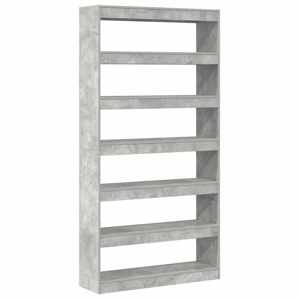 Bücherregal Beton Grau 100 x 30 x 198 cm Holzwerkstoff