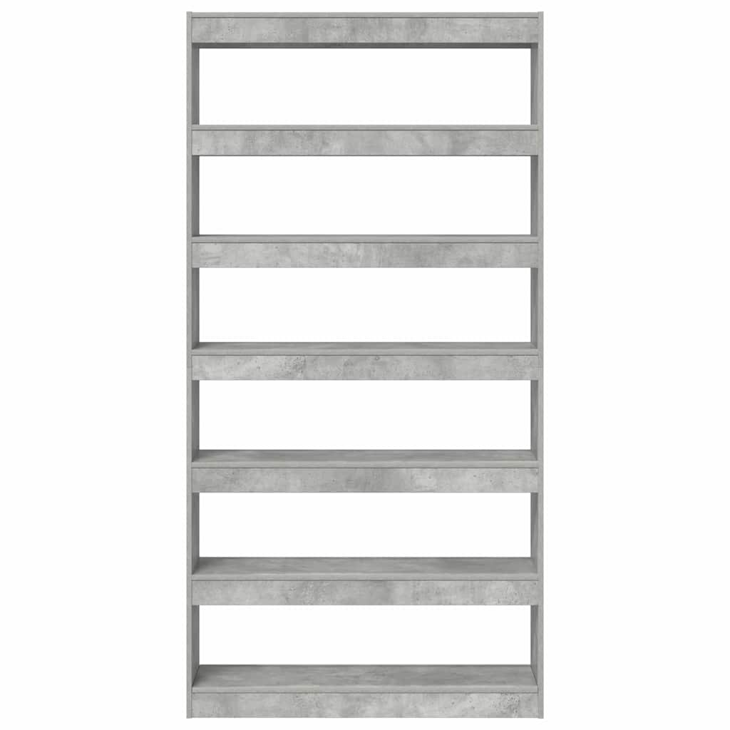 Bücherregal Beton Grau 100 x 30 x 198 cm Holzwerkstoff