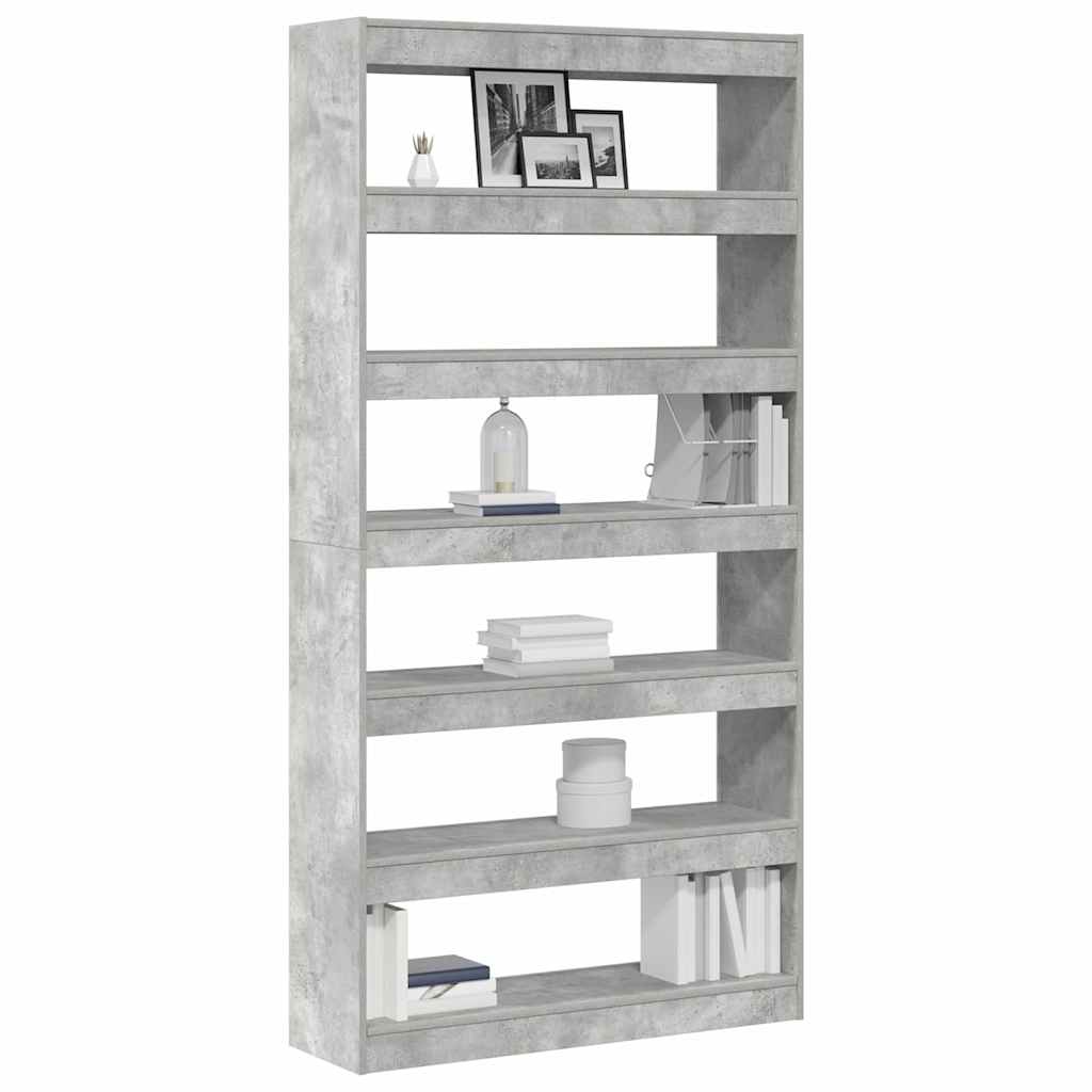Bücherregal Beton Grau 100 x 30 x 198 cm Holzwerkstoff