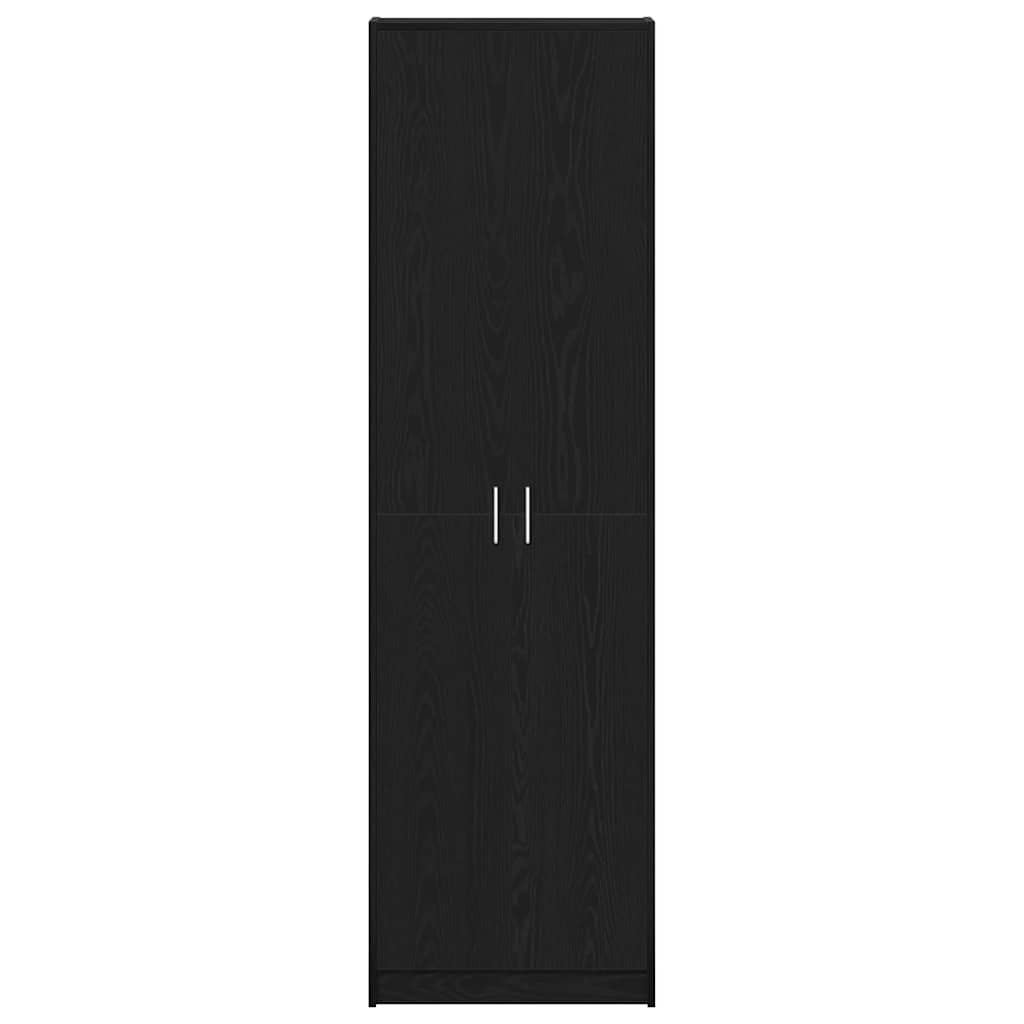 Kleiderschrank mit Regal Schwarz Eichen-Optik 55 x 25 x 189 cm