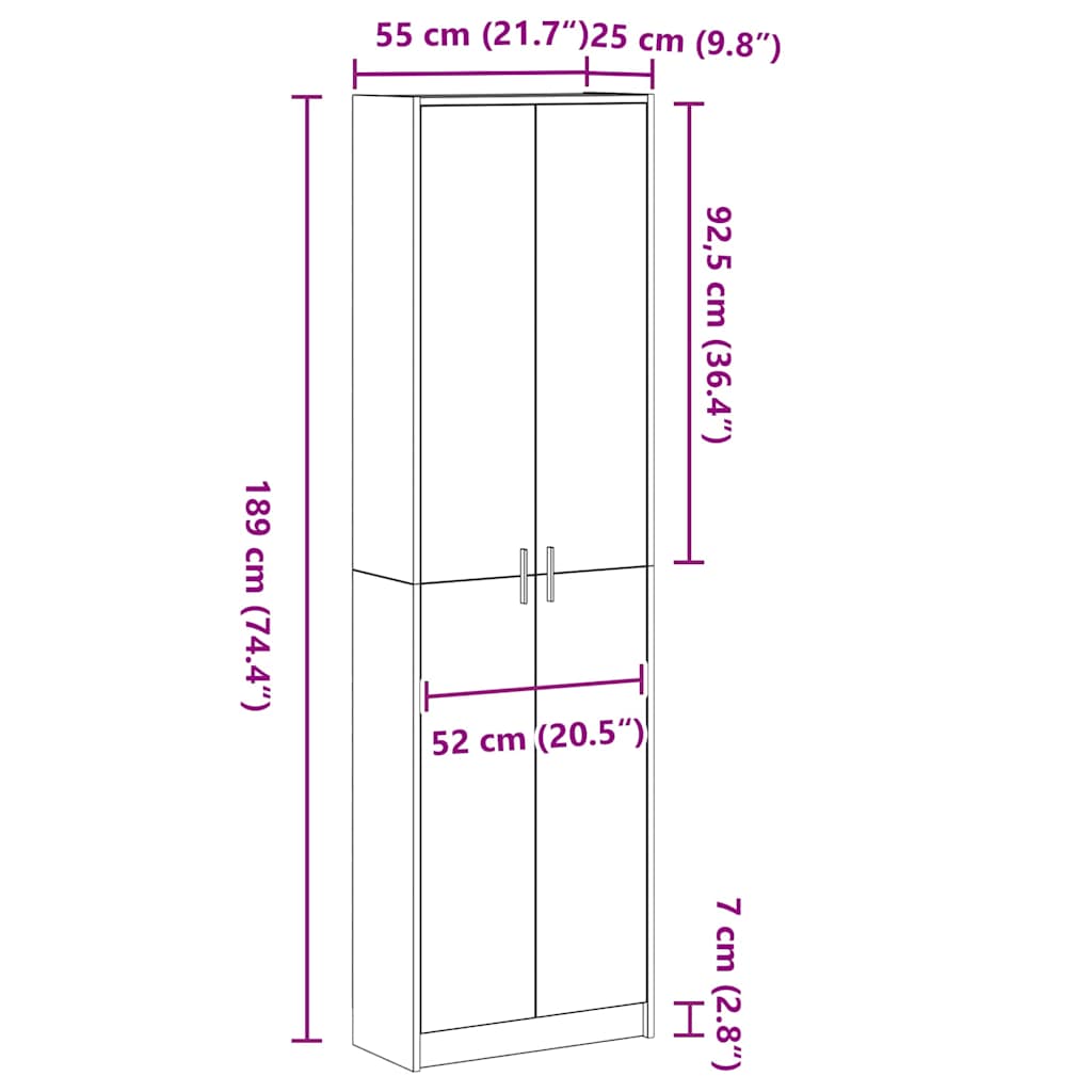 Kleiderschrank Artisan-Eiche 55 x 25 x 189 cm Holzwerkstoff