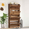 Schuhschrank mit Regal Altholz 80 x 21 x 163,5 cm Holzwerkstoff