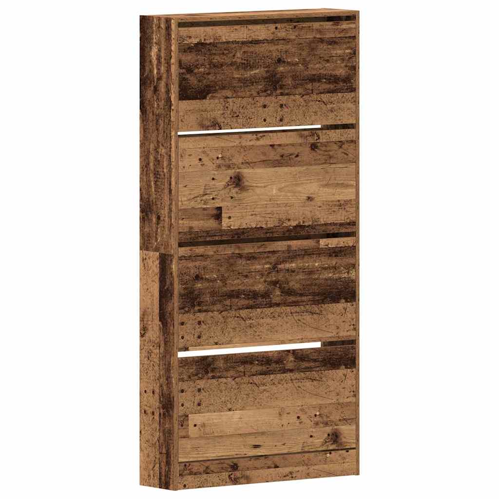 Schuhschrank mit Regal Altholz 80 x 21 x 163,5 cm Holzwerkstoff