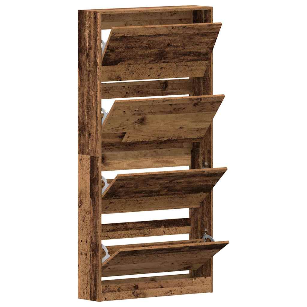 Schuhschrank mit Regal Altholz 80 x 21 x 163,5 cm Holzwerkstoff