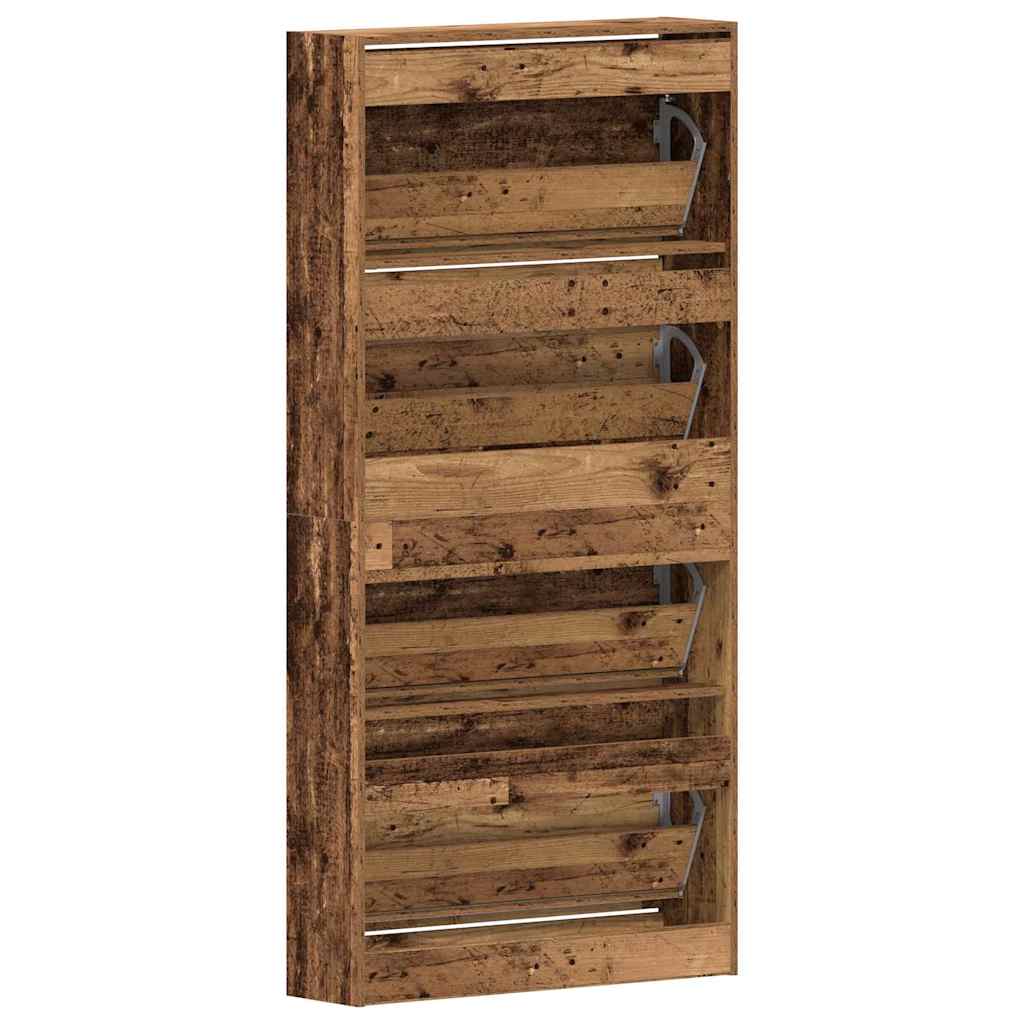 Schuhschrank mit Regal Altholz 80 x 21 x 163,5 cm Holzwerkstoff