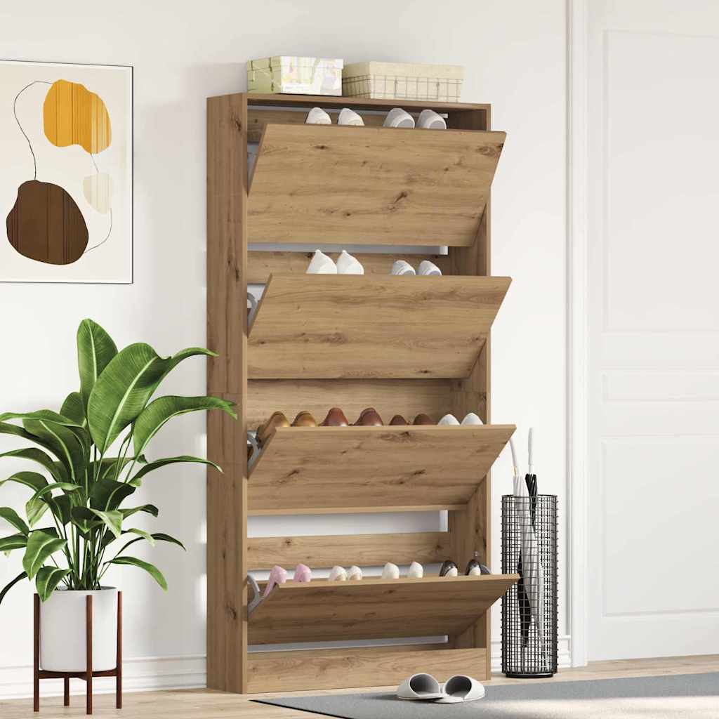 Schuhschrank Artisan-Eiche 80 x 21 x 163,5 cm Holzwerkstoff