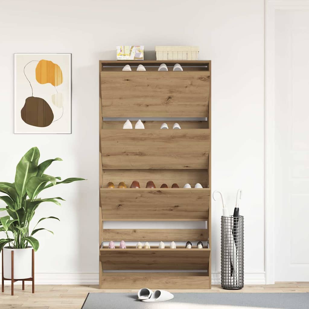 Schuhschrank Artisan-Eiche 80 x 21 x 163,5 cm Holzwerkstoff
