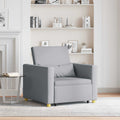 Ausziehbare Schlafcouch Einzel Hellgrau 90 x 165 x 87 cm Stoff