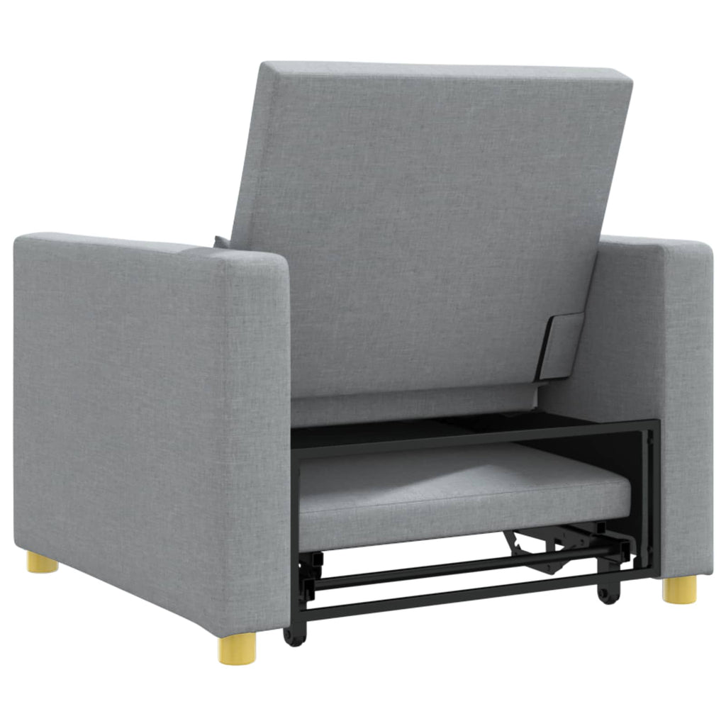 Ausziehbare Schlafcouch Einzel Hellgrau 90 x 165 x 87 cm Stoff