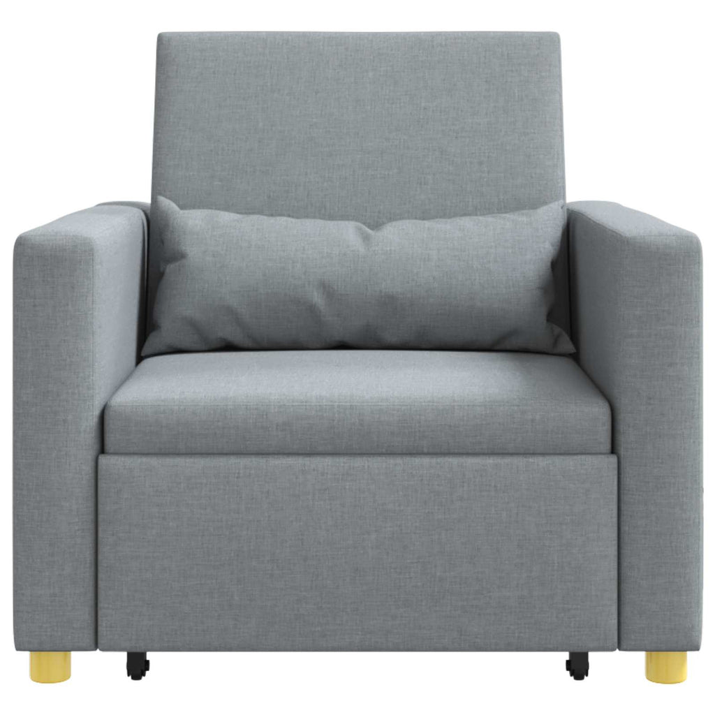Ausziehbare Schlafcouch Einzel Hellgrau 90 x 165 x 87 cm Stoff