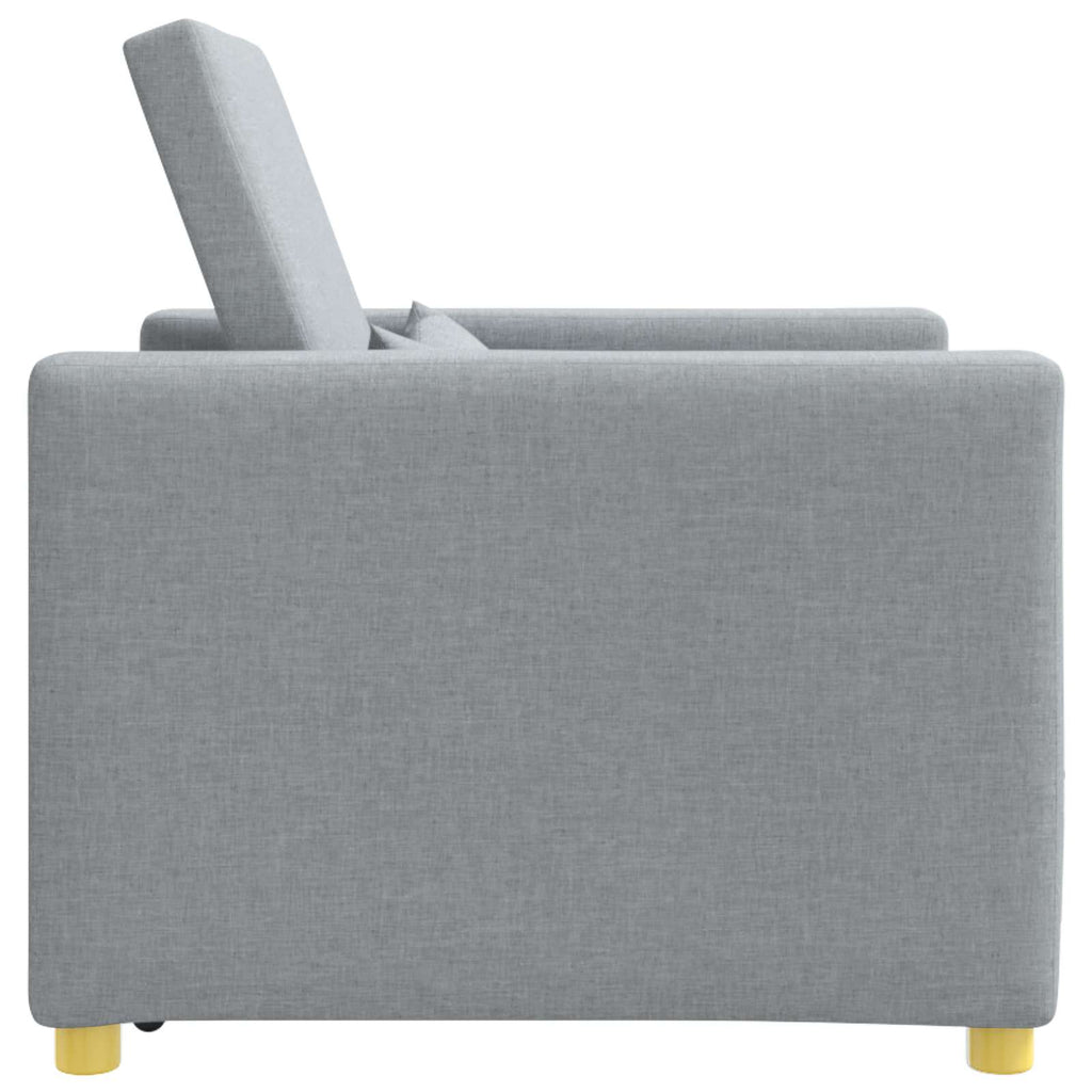 Ausziehbare Schlafcouch Einzel Hellgrau 90 x 165 x 87 cm Stoff