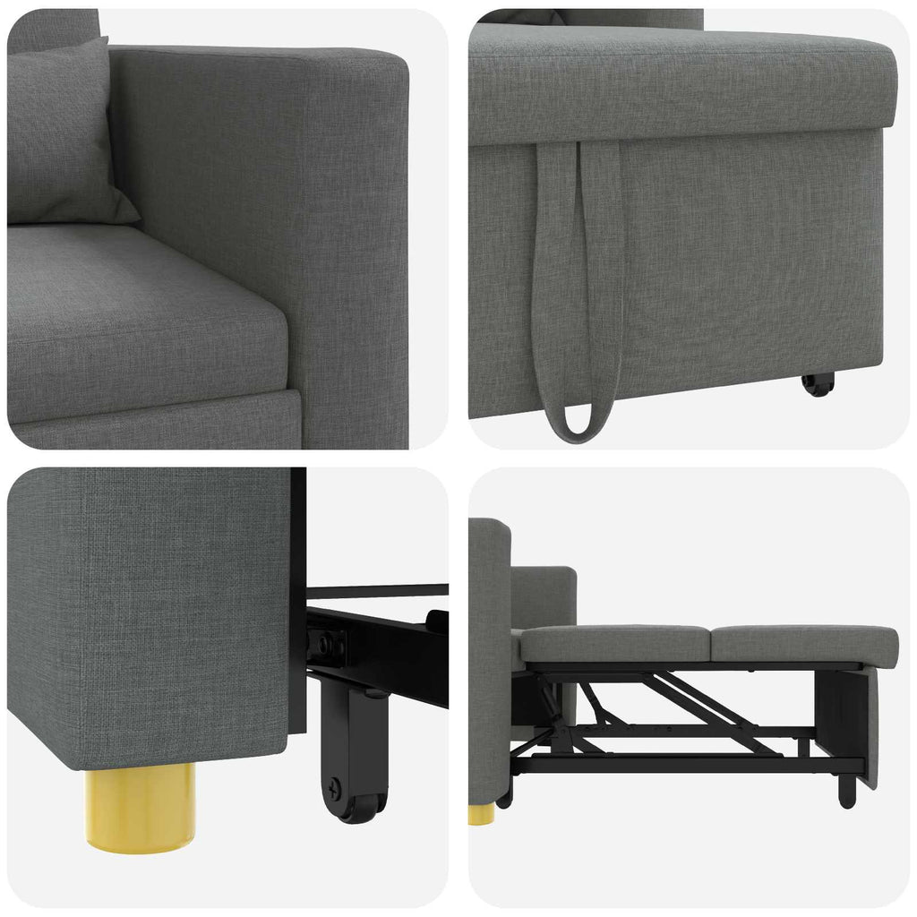Ausziehbare Schlafcouch Einzel Dunkelgrau 90 x 165 x 87 cm