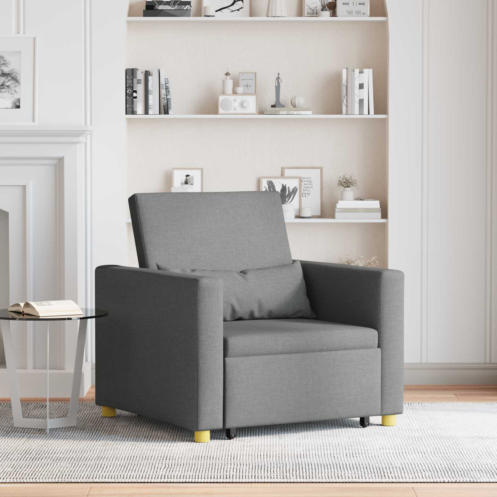 Ausziehbare Schlafcouch Einzel Dunkelgrau 90 x 165 x 87 cm
