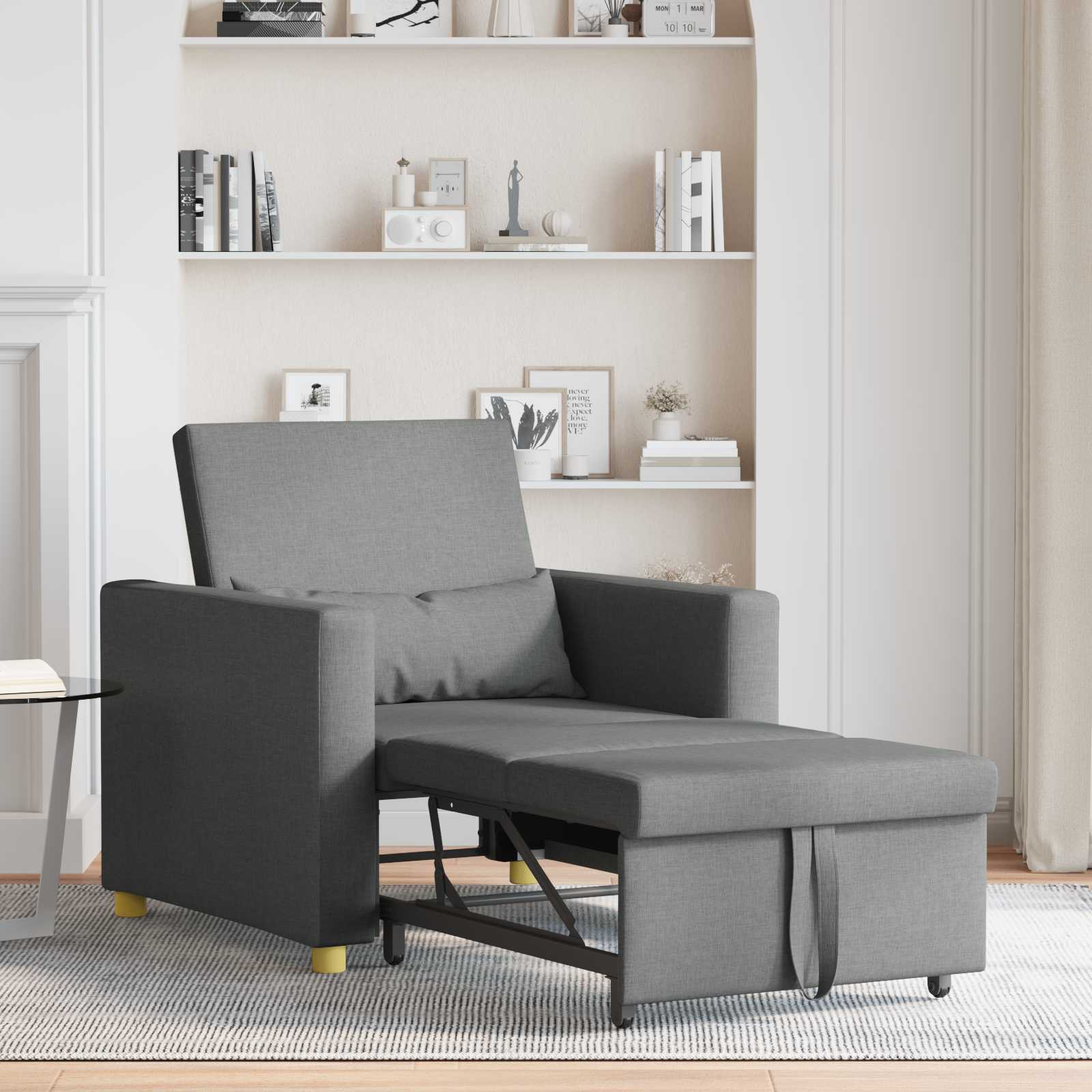 Ausziehbare Schlafcouch Einzel Dunkelgrau 90 x 165 x 87 cm