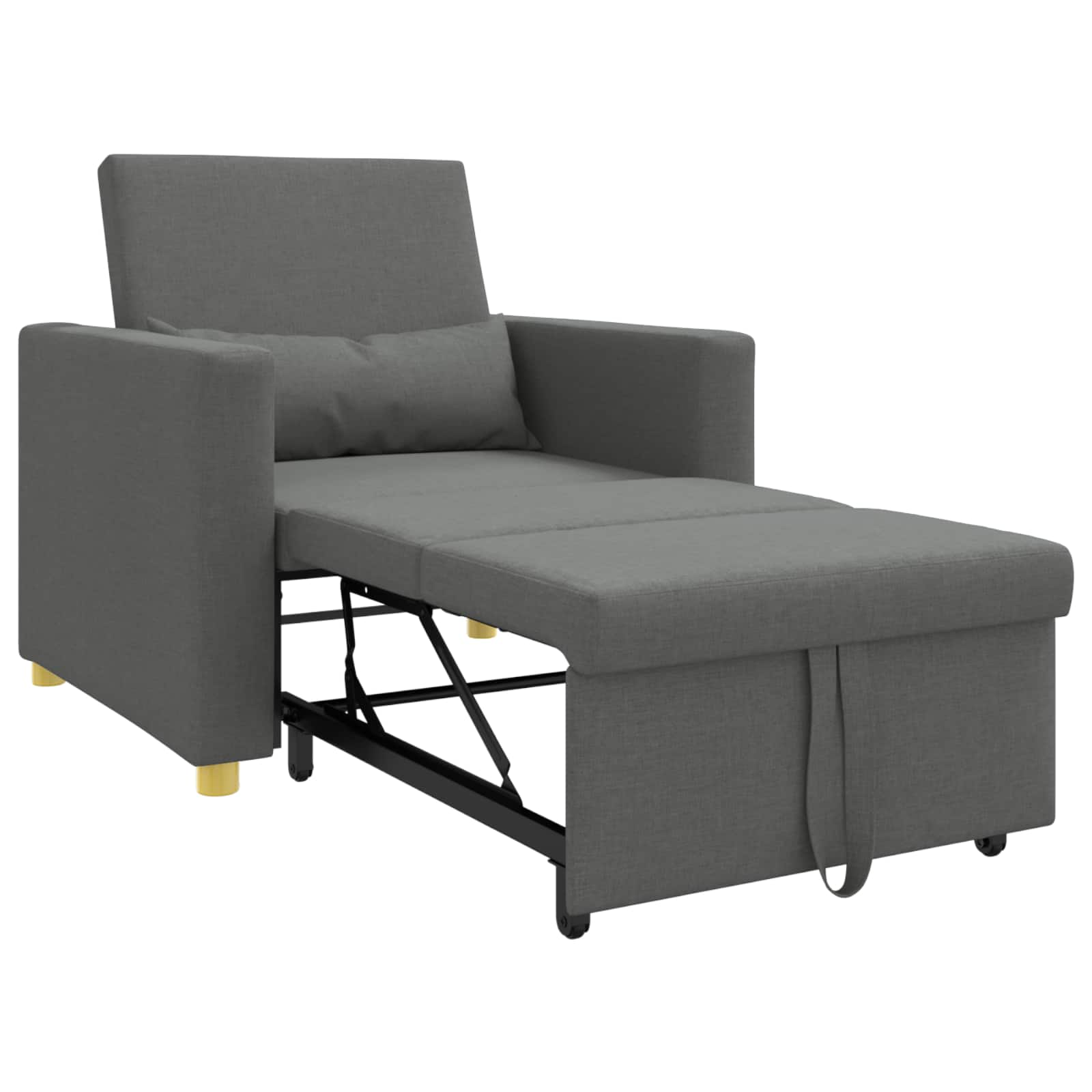 Ausziehbare Schlafcouch Einzel Dunkelgrau 90 x 165 x 87 cm