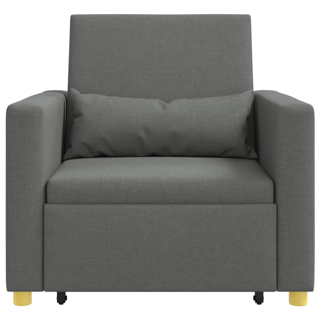 Ausziehbare Schlafcouch Einzel Dunkelgrau 90 x 165 x 87 cm