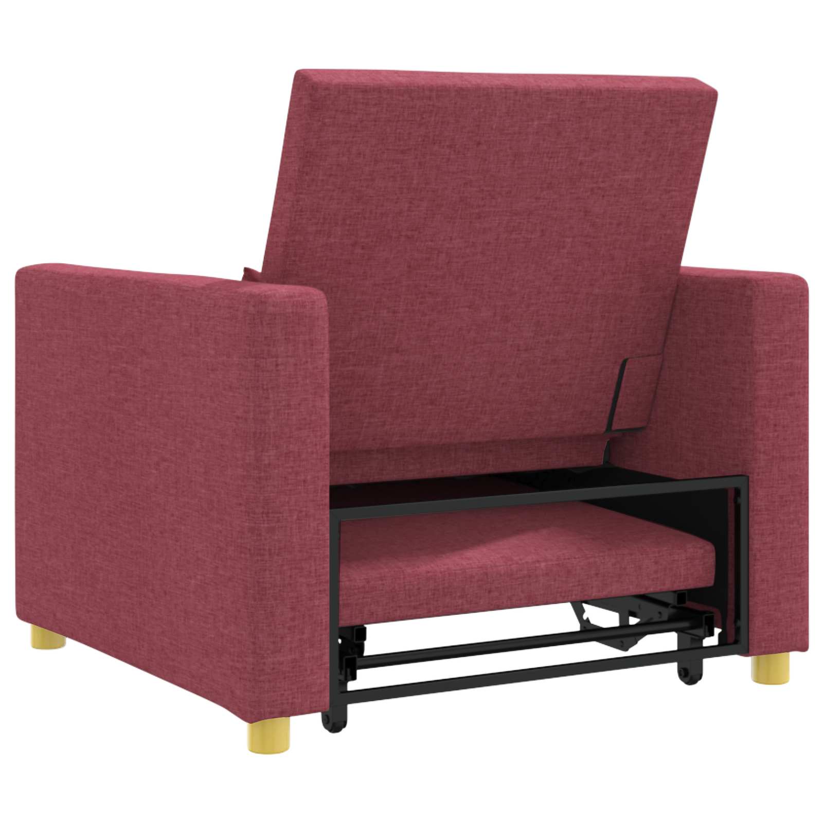 Ausziehbare Schlafcouch Einzel Weinrot 90 x 165 x 87 cm Stoff