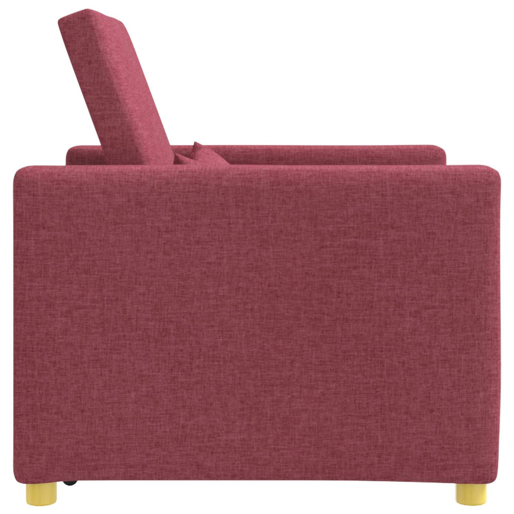Ausziehbare Schlafcouch Einzel Weinrot 90 x 165 x 87 cm Stoff