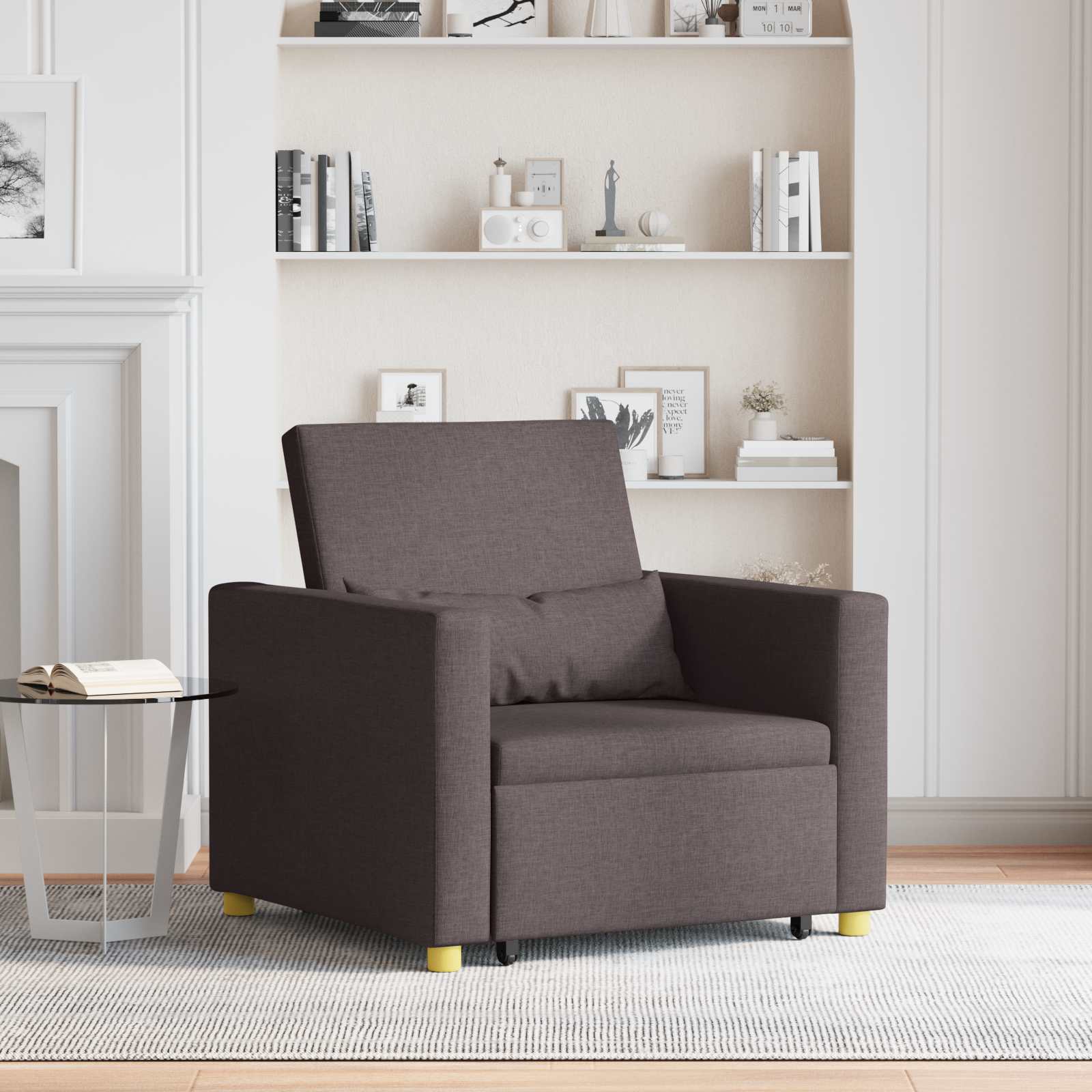 Ausziehbare Schlafcouch Einzel Dunkelbraun 90 x 165 x 87 cm