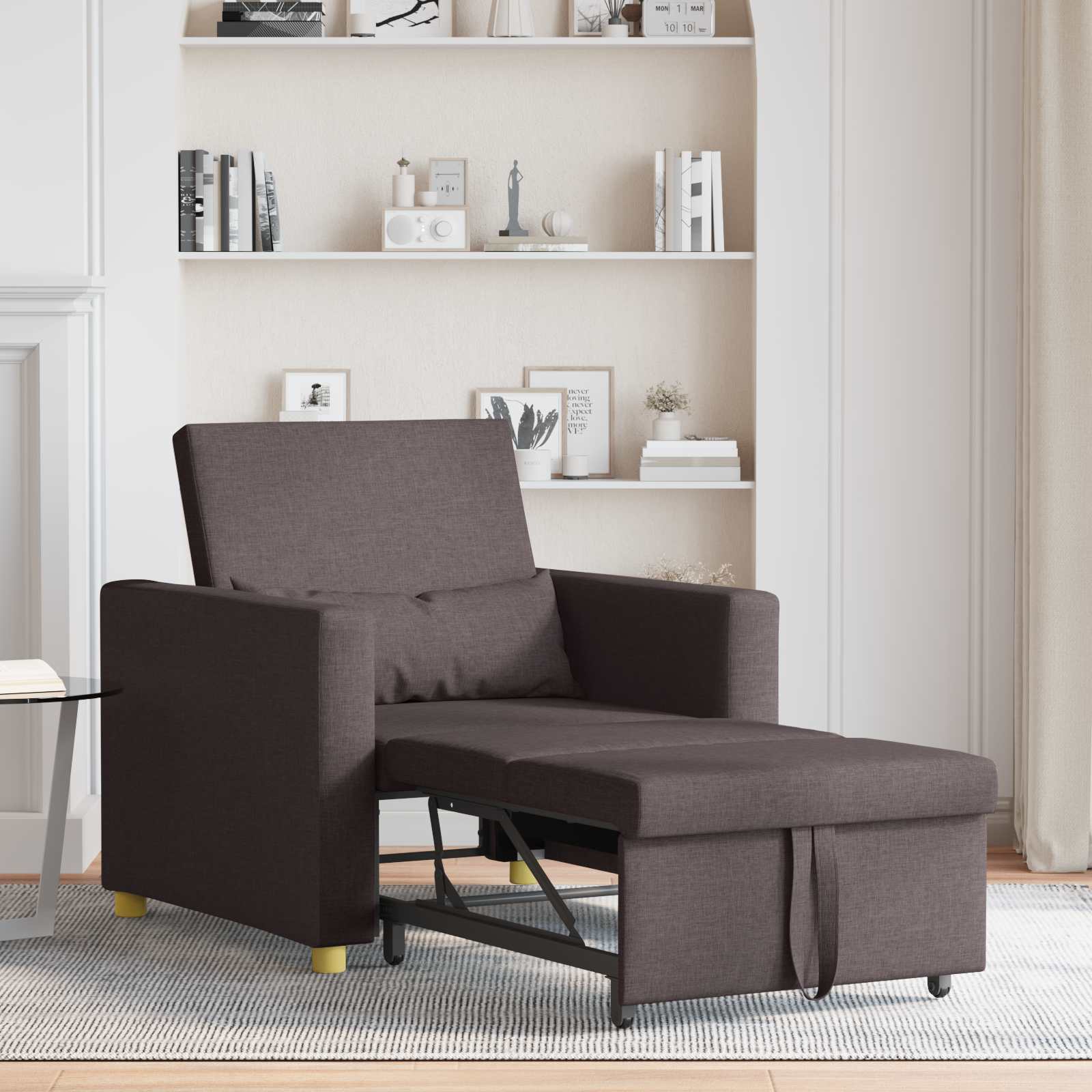 Ausziehbare Schlafcouch Einzel Dunkelbraun 90 x 165 x 87 cm