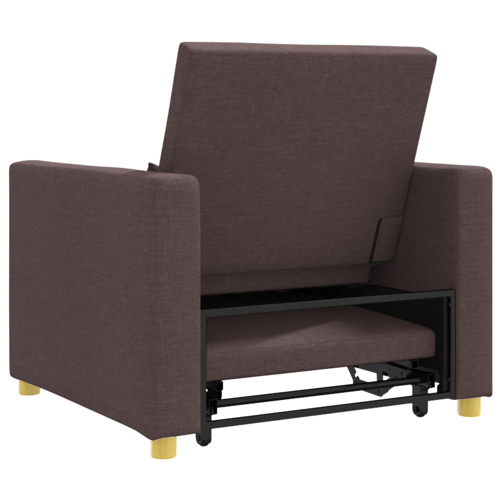 Ausziehbare Schlafcouch Einzel Dunkelbraun 90 x 165 x 87 cm