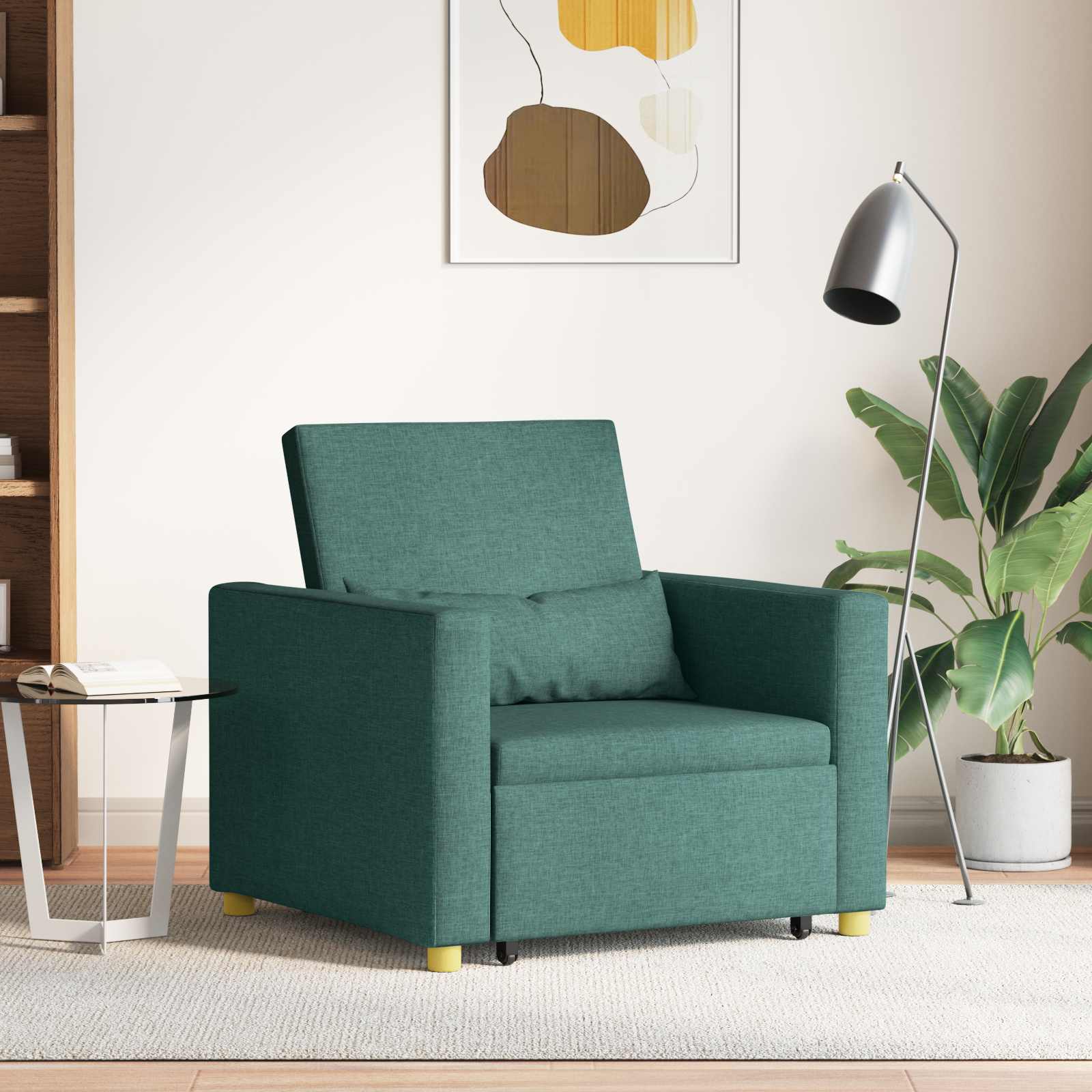 Ausziehbare Schlafcouch Einzel Dunkelgrün 90 x 165 x 87 cm