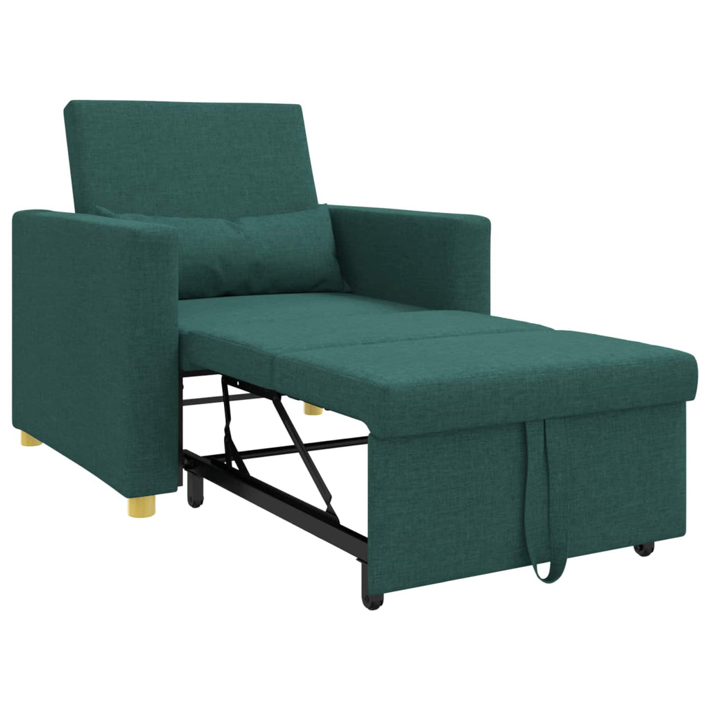 Ausziehbare Schlafcouch Einzel Dunkelgrün 90 x 165 x 87 cm