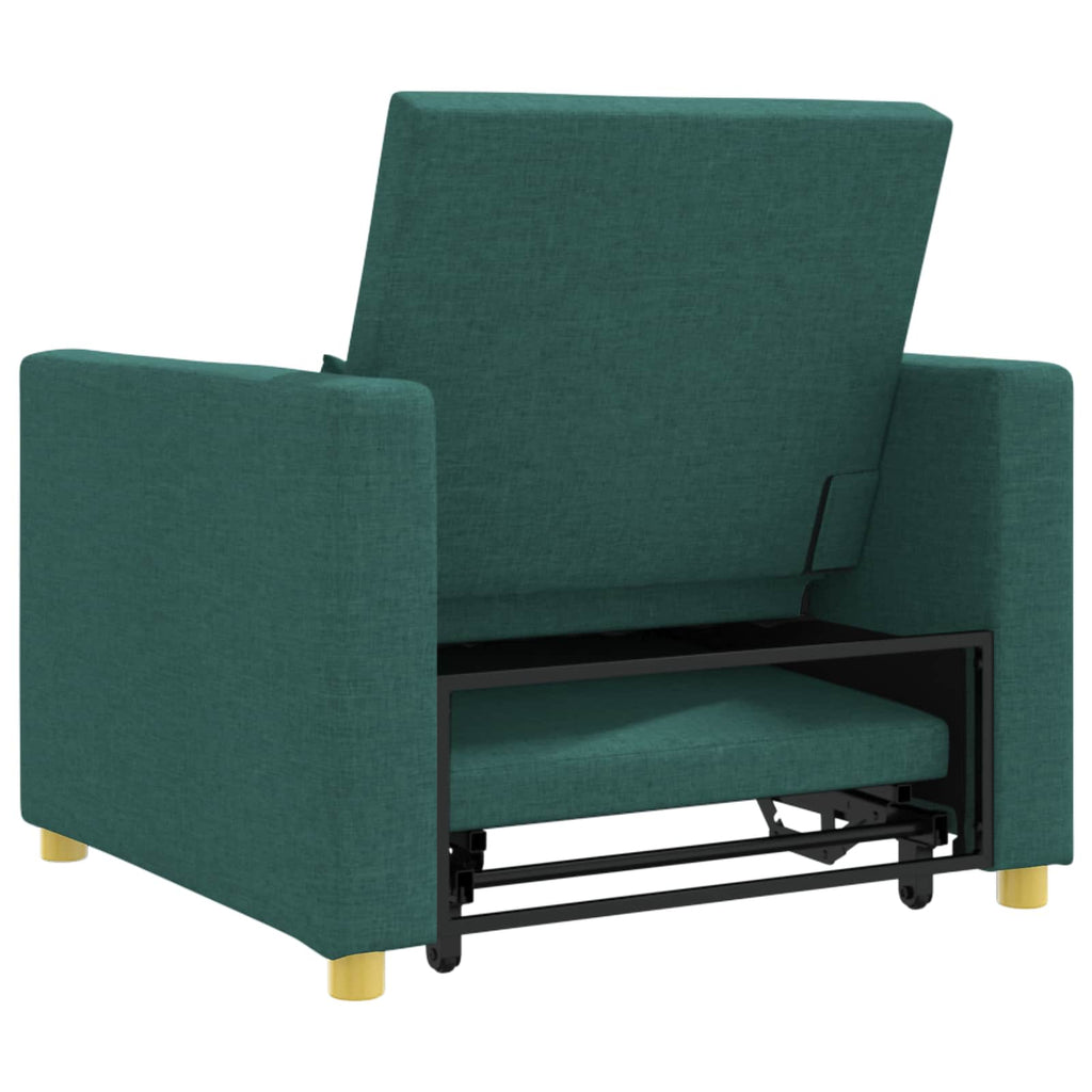 Ausziehbare Schlafcouch Einzel Dunkelgrün 90 x 165 x 87 cm