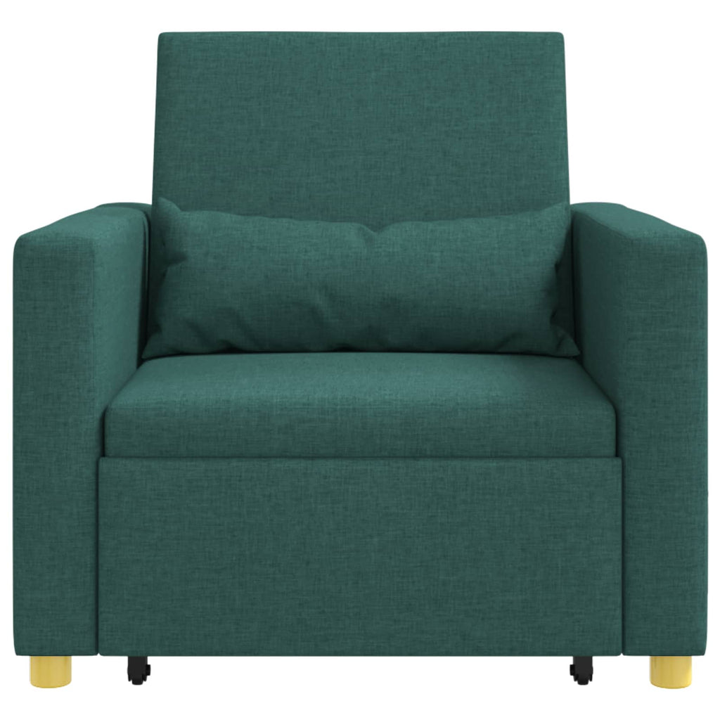 Ausziehbare Schlafcouch Einzel Dunkelgrün 90 x 165 x 87 cm