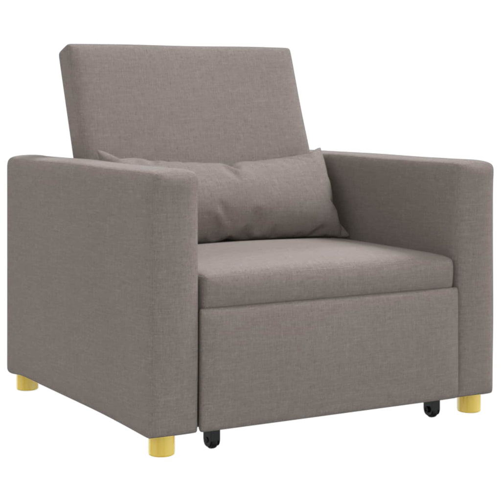 Ausziehbare Schlafcouch Einzel Taupe 90 x 165 x 87 cm Stoff
