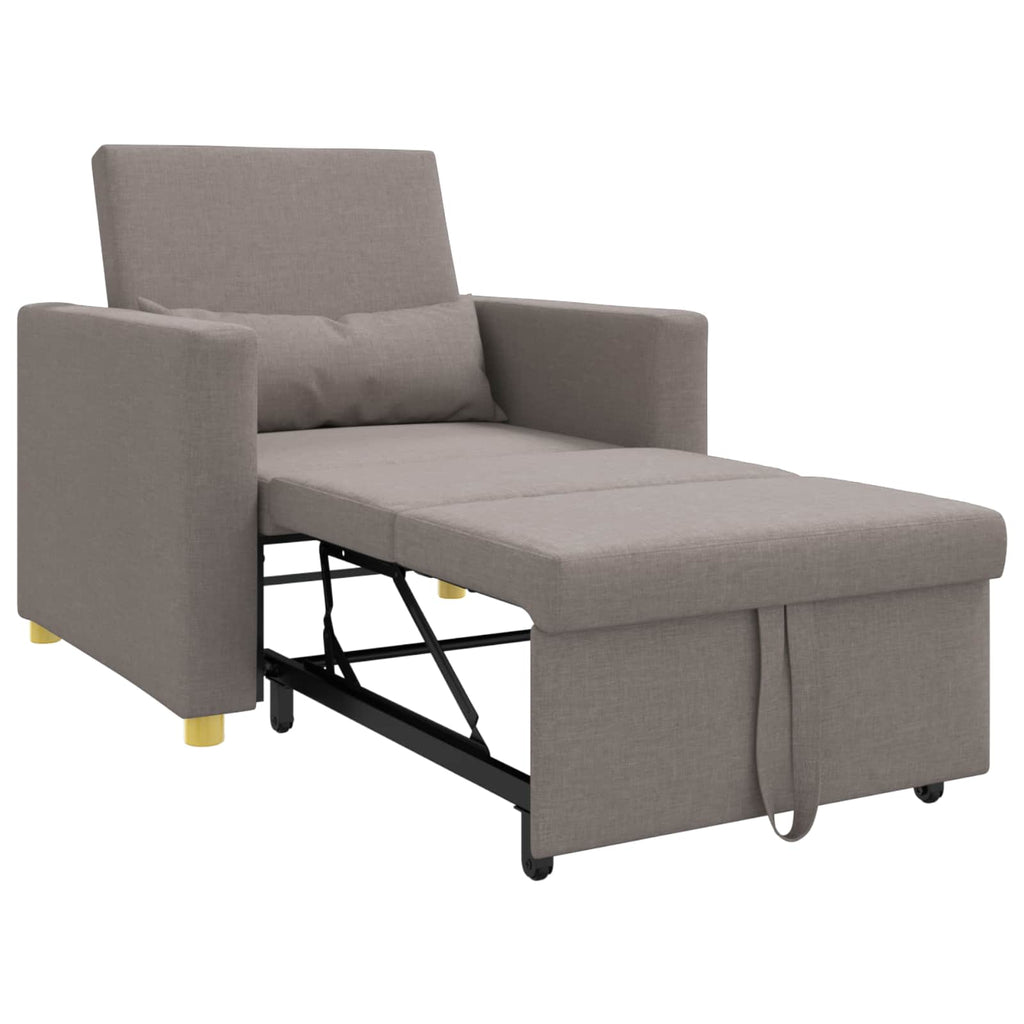 Ausziehbare Schlafcouch Einzel Taupe 90 x 165 x 87 cm Stoff