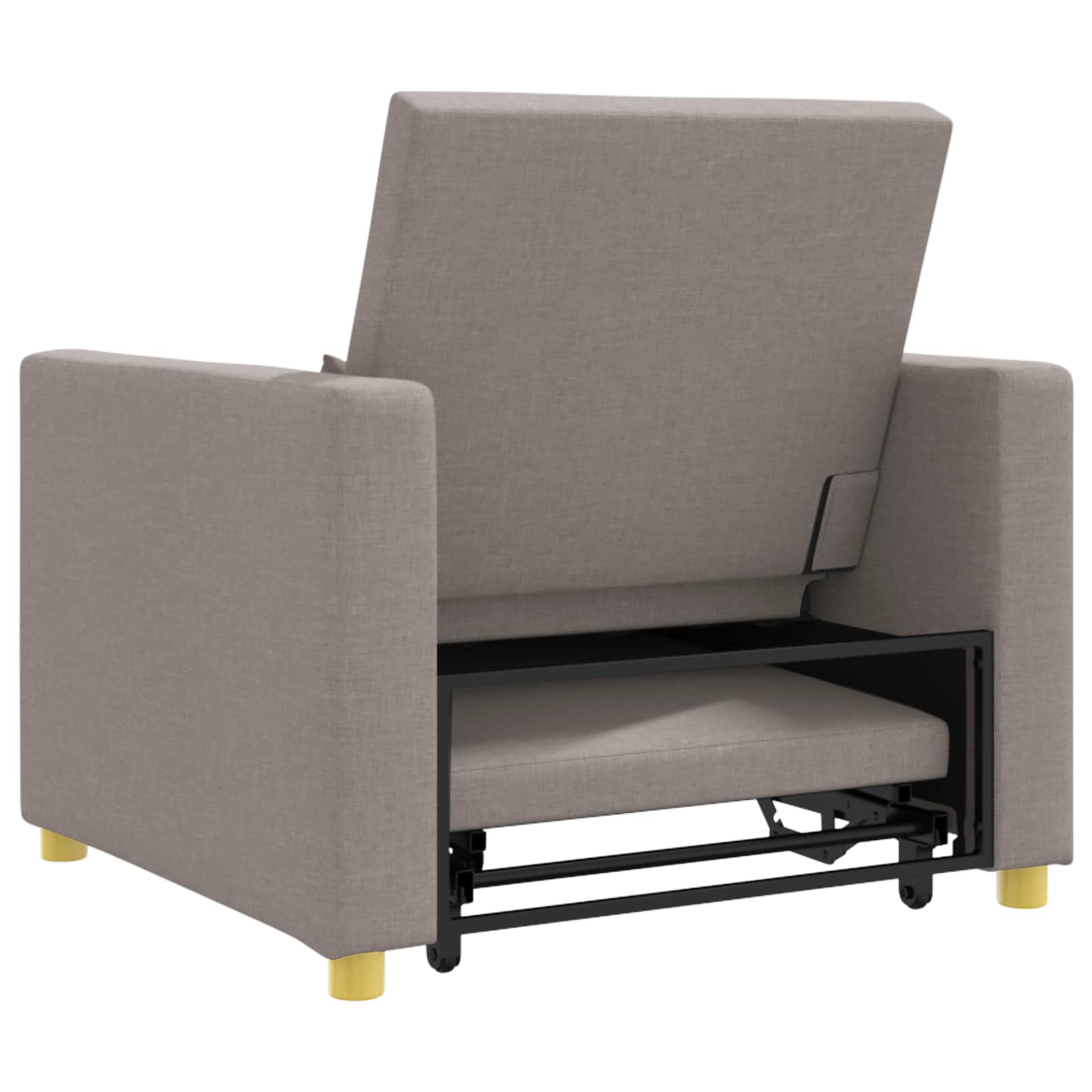 Ausziehbare Schlafcouch Einzel Taupe 90 x 165 x 87 cm Stoff