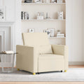 Ausziehbare Schlafcouch Einzel Creme 90 x 165 x 87 cm Stoff