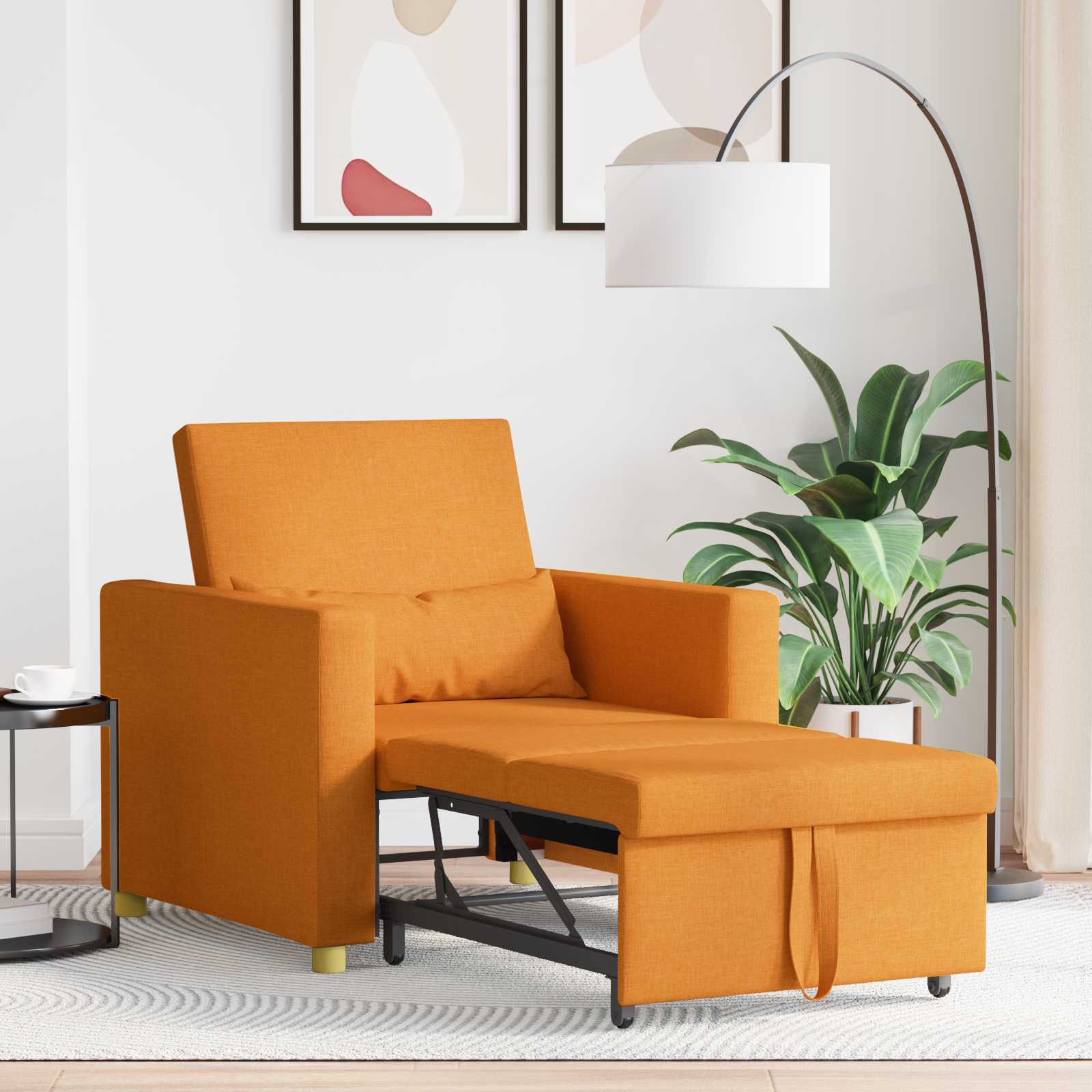 Ausziehbare Schlafcouch Einzel Dunkelgelb 90 x 165 x 87 cm