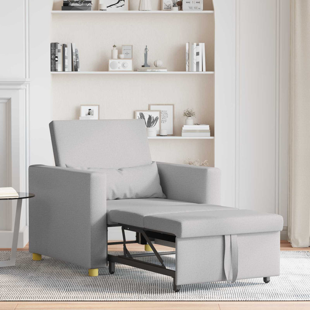 Ausziehbare Schlafcouch Einzel mit Rädern Wolkengrau Stoff