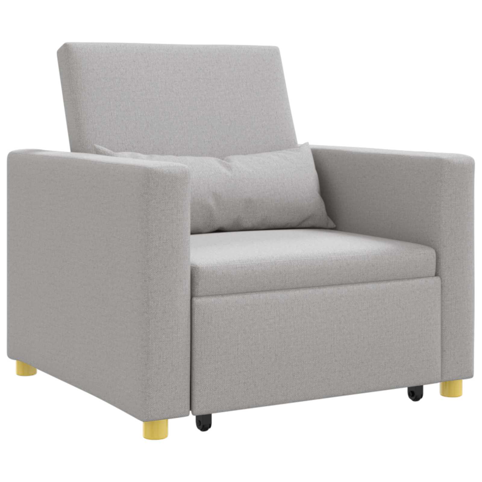 Ausziehbare Schlafcouch Einzel mit Rädern Wolkengrau Stoff