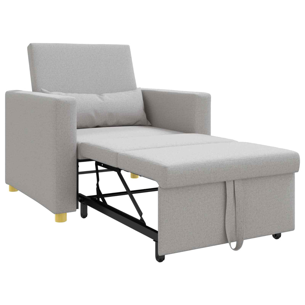 Ausziehbare Schlafcouch Einzel mit Rädern Wolkengrau Stoff