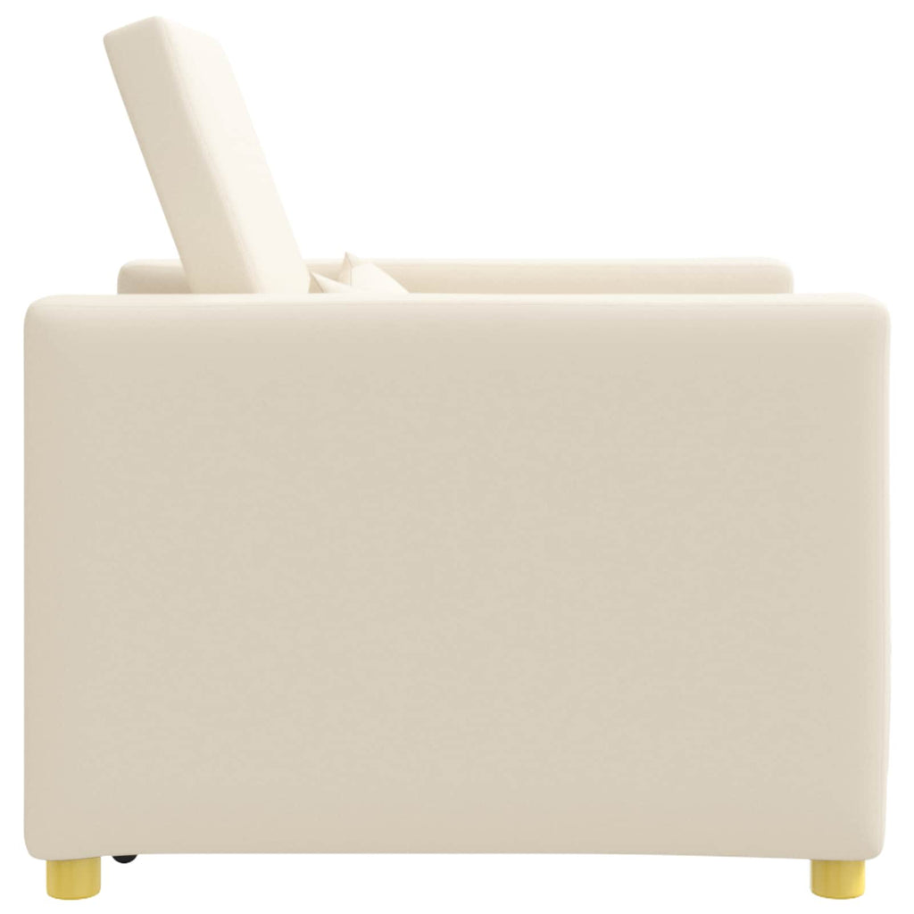 Ausziehbare Schlafcouch Einzel Cremeweiß 90 x 165 x 87 cm Stoff