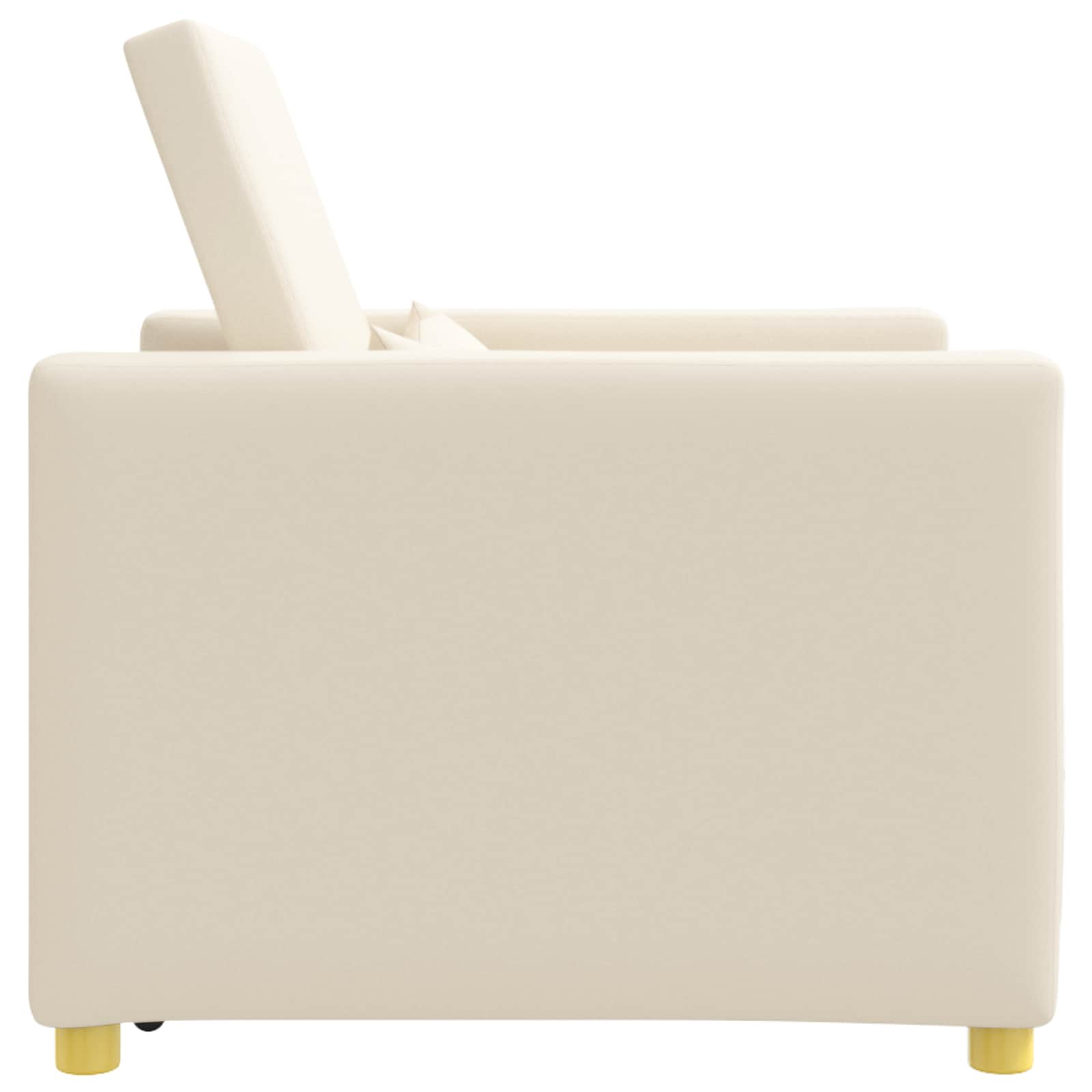 Ausziehbare Schlafcouch Einzel Cremeweiß 90 x 165 x 87 cm Stoff