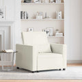 Ausziehbare Schlafcouch Einzel mit Rädern Creme Samt
