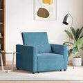 Ausziehbare Schlafcouch Einzel mit Rädern Blau Samt