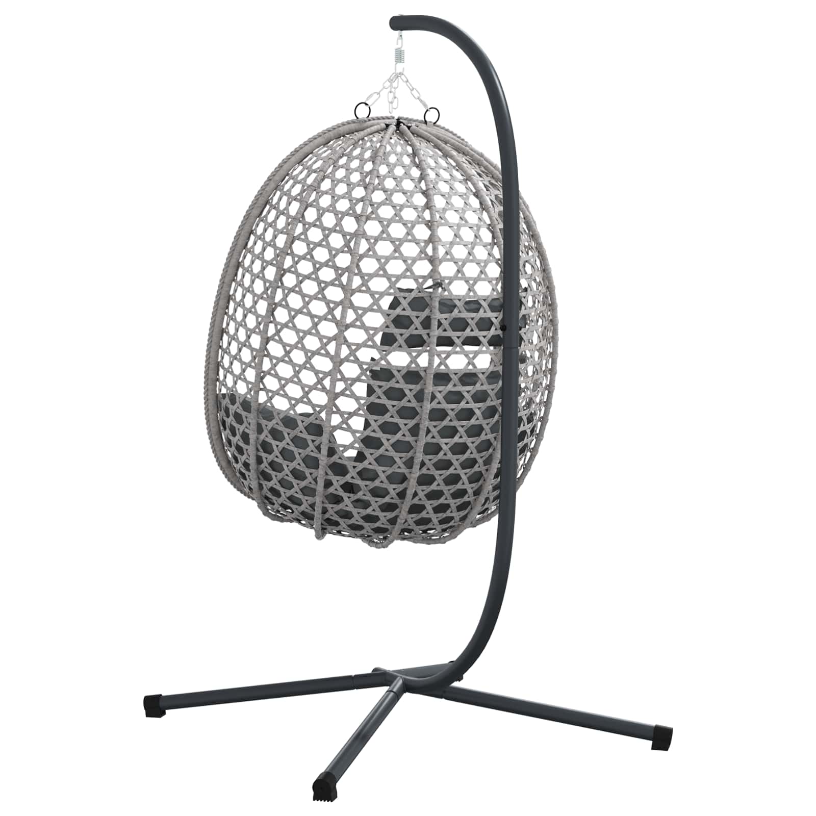 Hängendes Ei-Stuhl Anthrazit und Grau 104 x 100 x 191 cm