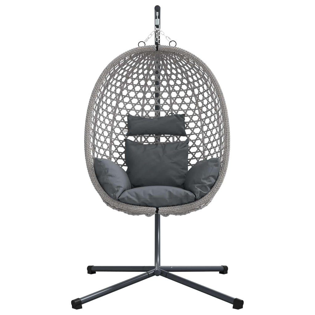 Hängendes Ei-Stuhl Anthrazit und Grau 104 x 100 x 191 cm