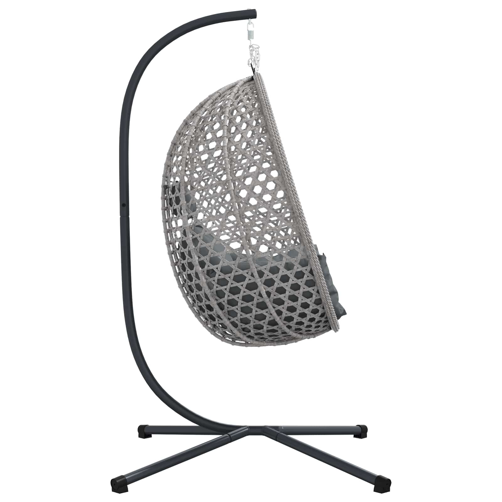 Hängendes Ei-Stuhl Anthrazit und Grau 104 x 100 x 191 cm