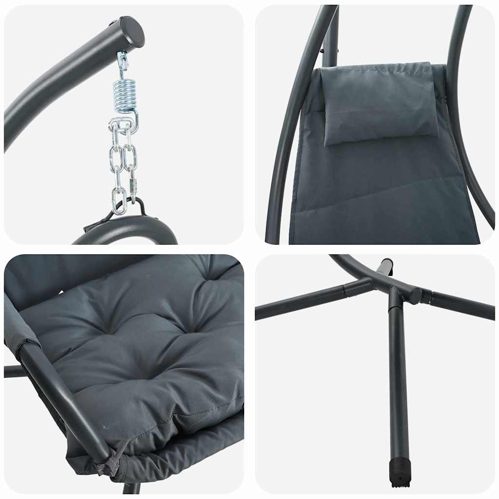Hängendes Ei-Stuhl Anthrazit 94 x 107 x 196,5 cm Stahl