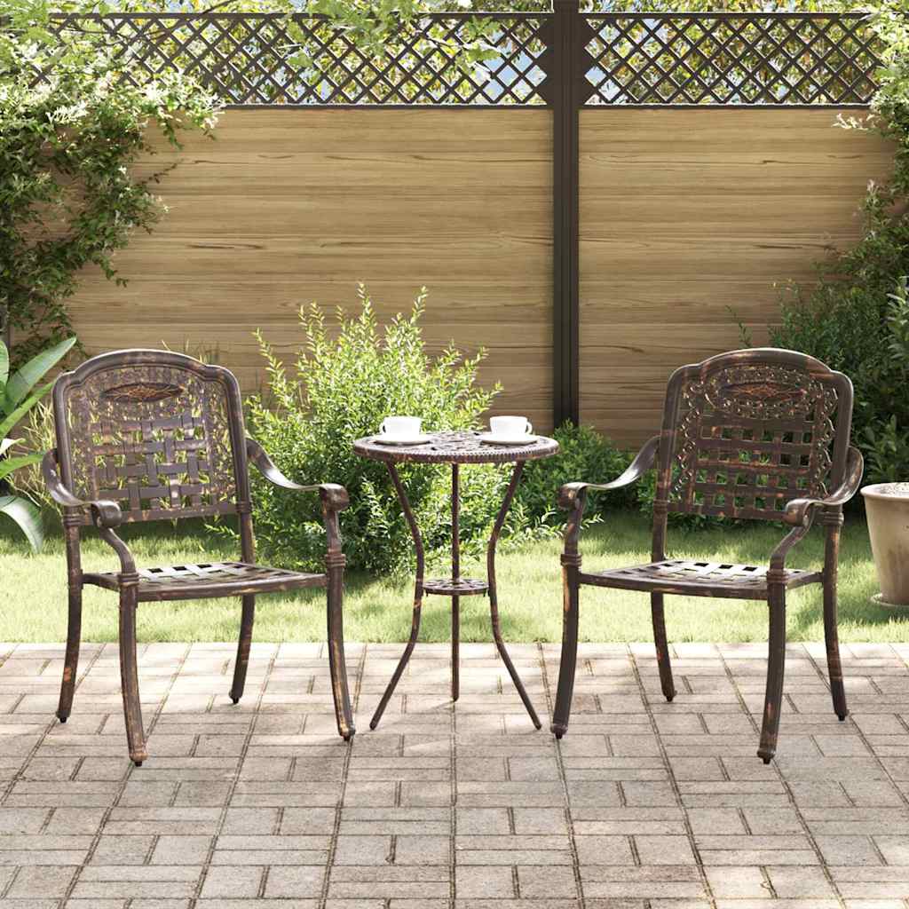 Gartenstuhl 2 pcs Bronze 55 x 56,5 x 91cm Aluminium