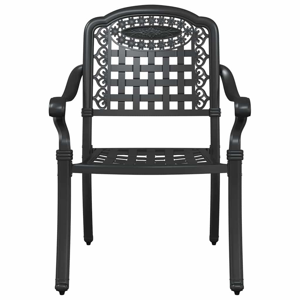 Gartenstuhl 2 pcs Schwarz 55 x 56,5 x 91cm Aluminium