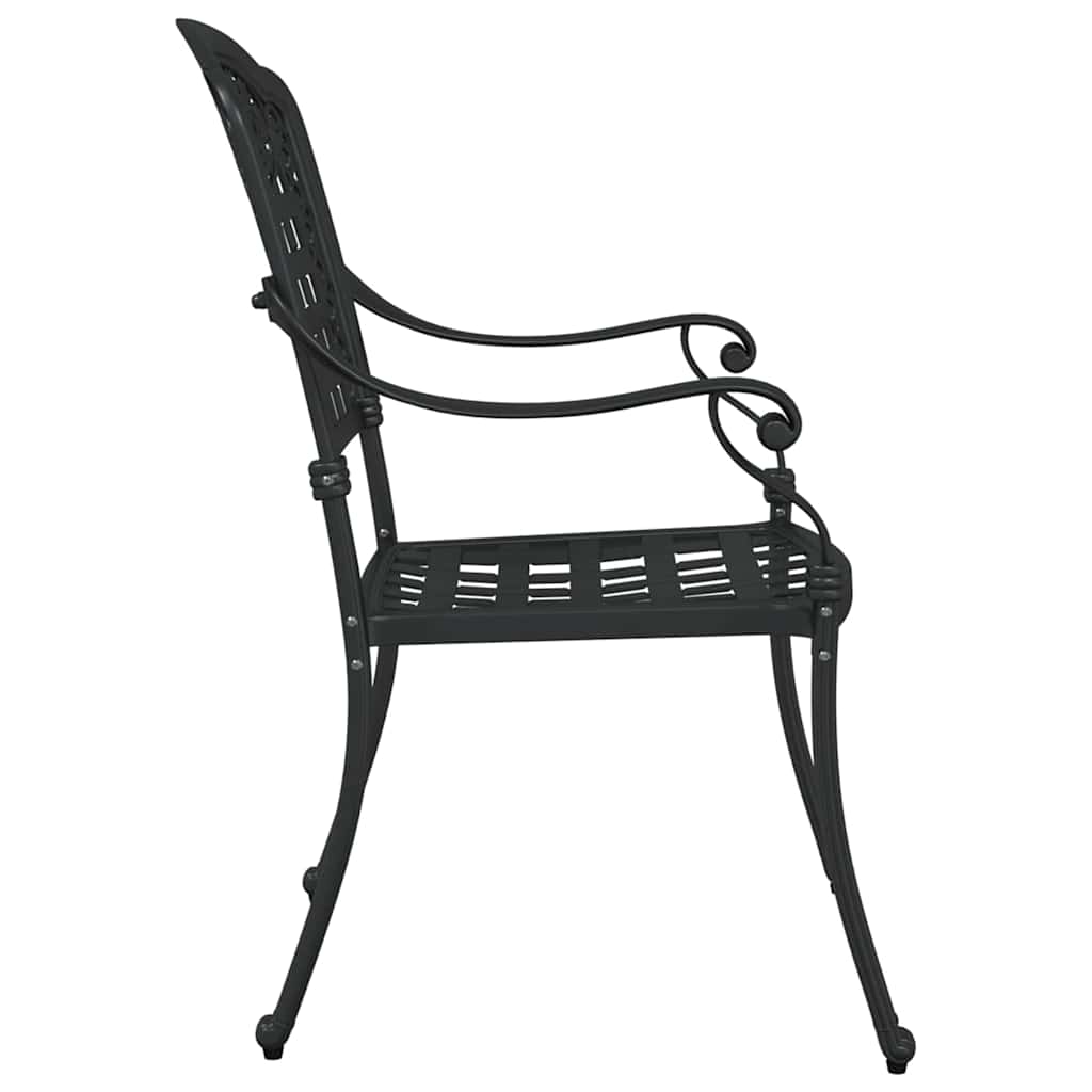Gartenstuhl 2 pcs Schwarz 55 x 56,5 x 91cm Aluminium