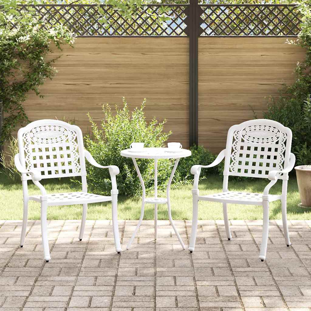 Gartenstuhl 2 pcs Weiß 55 x 56,5 x 91cm Aluminium